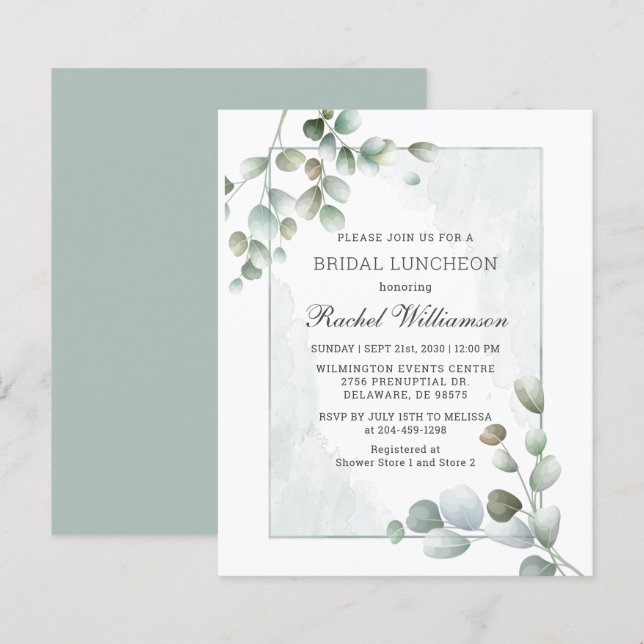 Budget Bridal Luncheon Eucalyptus Greenery (Front/Back)