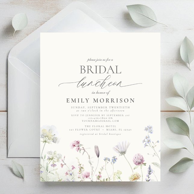 Budget Bridal Luncheon Wildflower Invitation  Flyer (Creator Uploaded)