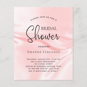 Budget bridal shower blush pink satin silk
