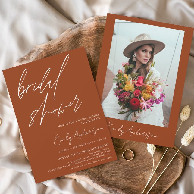 Budget Bridal Shower Burnt Orange Terracotta Flyer (Creator Uploaded)