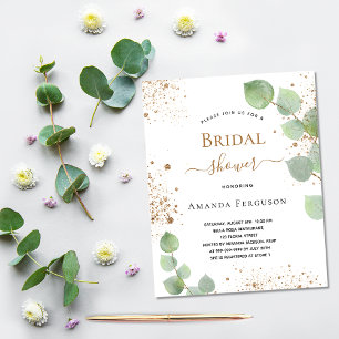 Budget Bridal Shower eucalyptus greenery glitter