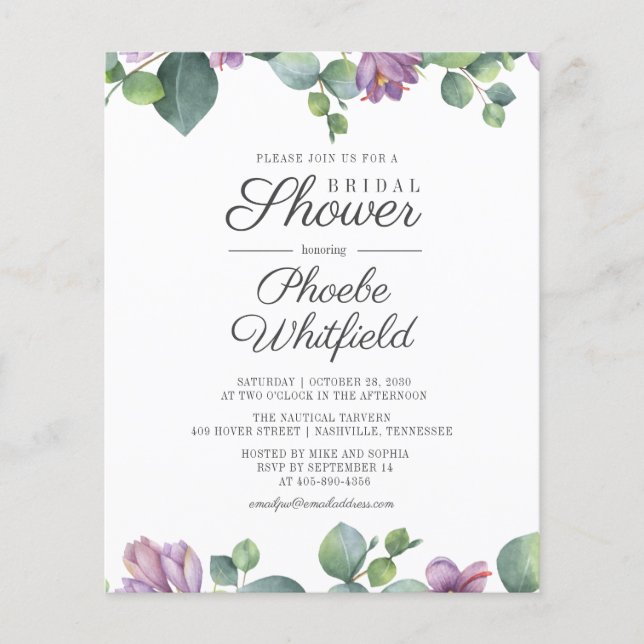 Budget Bridal Shower Eucalyptus Greenery Succulent (Front)