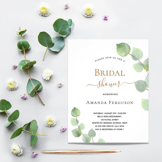 Budget Bridal Shower eucalyptus invitation (Creator Uploaded)