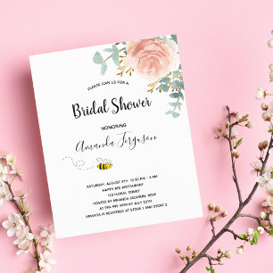 BUDGET Bridal Shower eucalyptus rose gold bee 