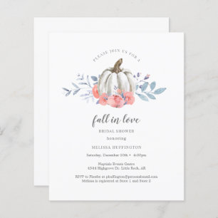 Budget Bridal Shower Floral Pumpkin Invitation