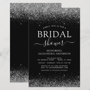 Budget Bridal Shower Glitter Black Silver