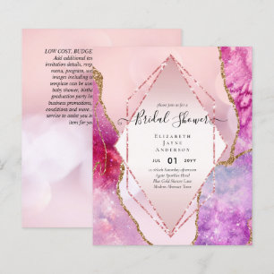 BUDGET BRIDAL SHOWER Glittery AGATE Sparkle Invite