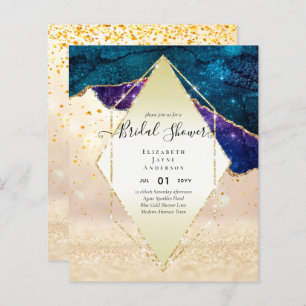 BUDGET BRIDAL SHOWER Glittery AGATE Sparkle Invite