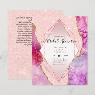 BUDGET BRIDAL SHOWER Glittery AGATE Sparkle Invite