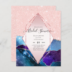 BUDGET BRIDAL SHOWER Glittery AGATE Sparkle Invite