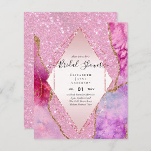 BUDGET BRIDAL SHOWER Glittery AGATE Sparkle Invite