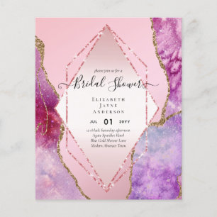 BUDGET BRIDAL SHOWER Glittery AGATE Sparkle Invite Flyer
