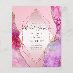BUDGET BRIDAL SHOWER Glittery AGATE Sparkle Invite Flyer