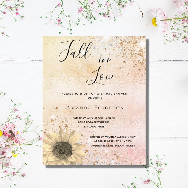 Budget bridal shower gold rustic sunflower fall (Creator Uploaded)