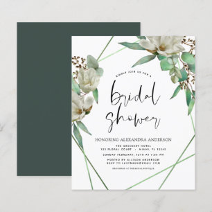 Budget Bridal Shower Greenery Magnolia Invitation