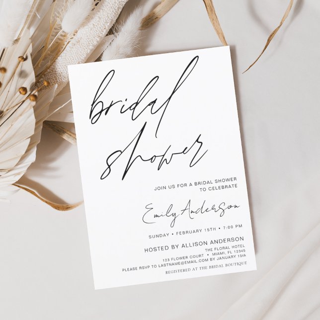 Budget Bridal Shower Handwritten Script Minimalis Flyer (Creator Uploaded)