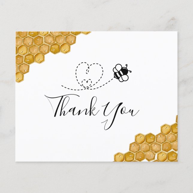 BUDGET Bridal Shower Honeycomb Thank You Card (Front)