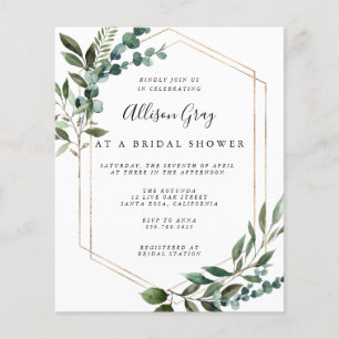 Budget Bridal Shower Invitation Flyer