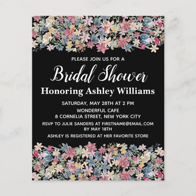 Budget Bridal Shower Invitation Modern Boho Simple (Front)