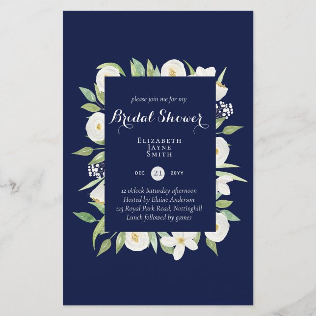 BUDGET Bridal Shower Invitations Custom Colours (Front)