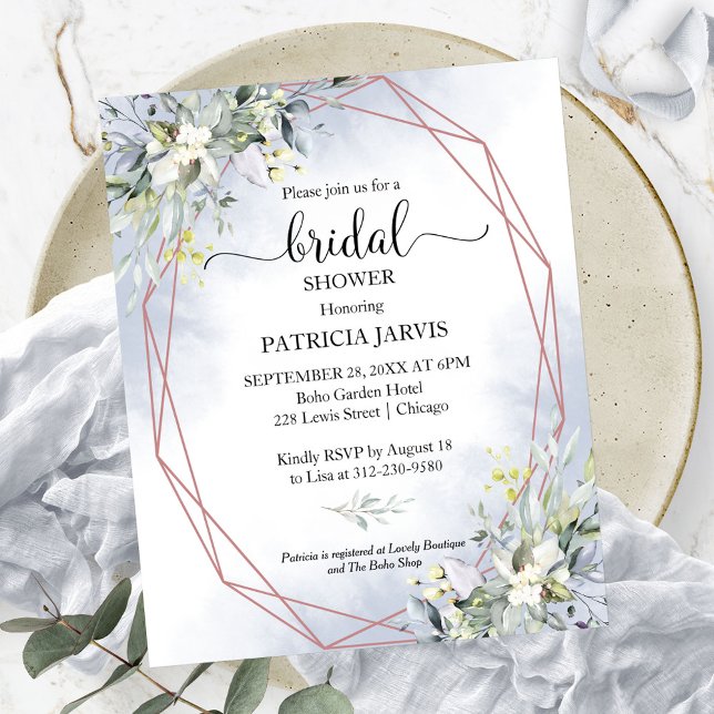 Budget Bridal Shower Invitations Greenery (Creator Uploaded)