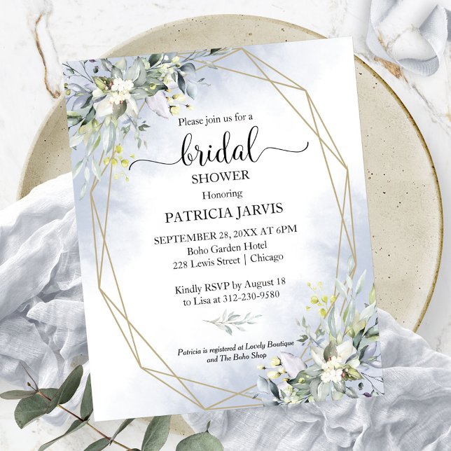 Budget Bridal Shower Invitations Greenery (Creator Uploaded)