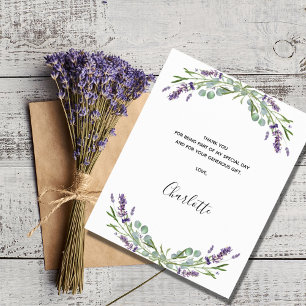 Budget Bridal Shower lavender eucalyptus thank you