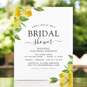 Budget Bridal Shower Lemon Citrus Invitations