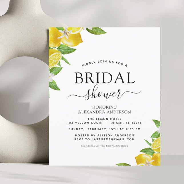 Budget Bridal Shower Lemon Citrus Invitations (Creator Uploaded)