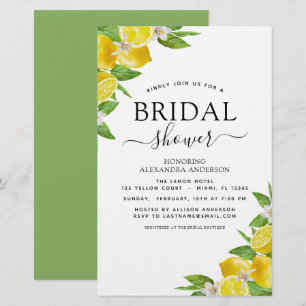 Budget Bridal Shower Lemon Citrus Invitations