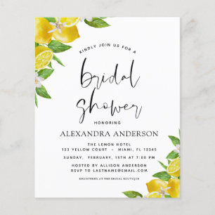 Budget Bridal Shower Lemon Citrus Invitations Flyer