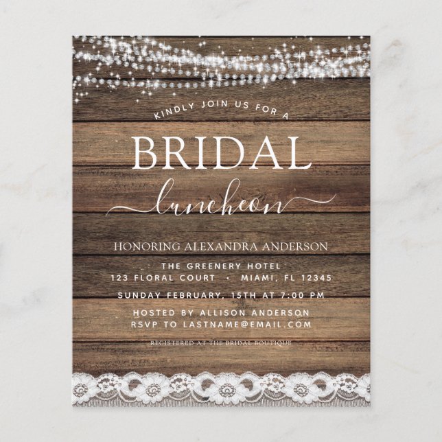 Budget Bridal Shower Luncheon Farmhouse (Front)