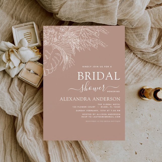 Budget Bridal Shower Minimalist Pampas Grass  Invi Invitation (Creator Uploaded)