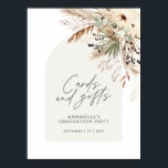 Budget bridal shower pampas cards and gifts boho p poster<br><div class="desc">Budget graduation party pampas grass and eucalyptus modern boho elegant stylish terracotta party decor cards and gifts poster design. Contemporary terracotta rust,  sage green and natural beige colorway.</div>