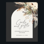 Budget bridal shower pampas cards and gifts boho poster<br><div class="desc">Budget bridal shower pampas grass and eucalyptus modern boho elegant stylish terracotta party decor cards and gifts poster design. Contemporary terracotta rust,  sage green and natural beige colorway.</div>