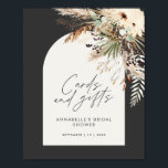 Budget bridal shower pampas cards and gifts boho poster<br><div class="desc">Budget bridal shower pampas grass and eucalyptus modern boho elegant stylish terracotta party decor cards and gifts poster design. Contemporary terracotta rust,  sage green and natural beige colorway.</div>