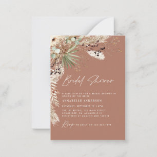 budget Bridal shower pampas grass boho invitation