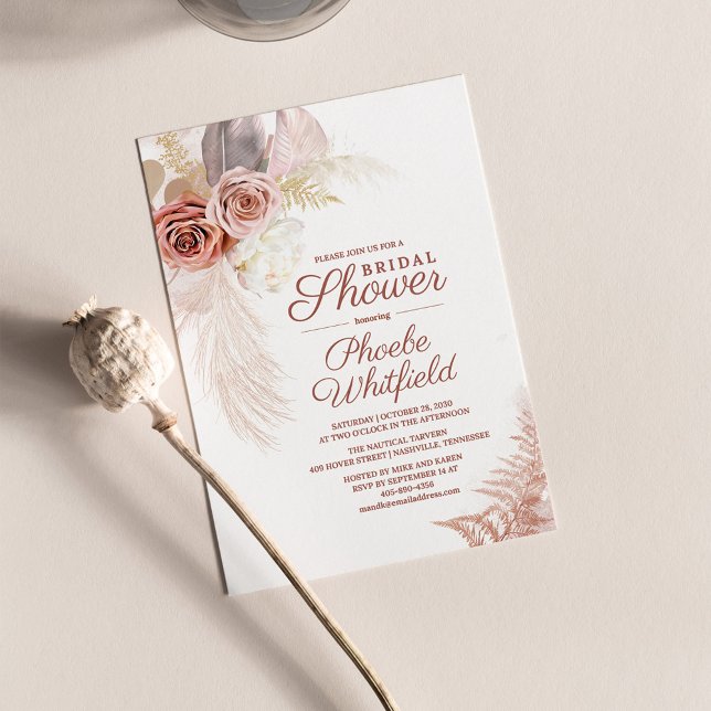 Budget Bridal Shower Pampas Grass Invitation (Creator Uploaded)