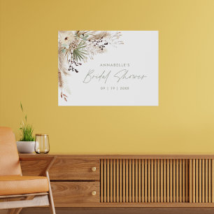 Budget Bridal shower pampas grass modern elegant Poster