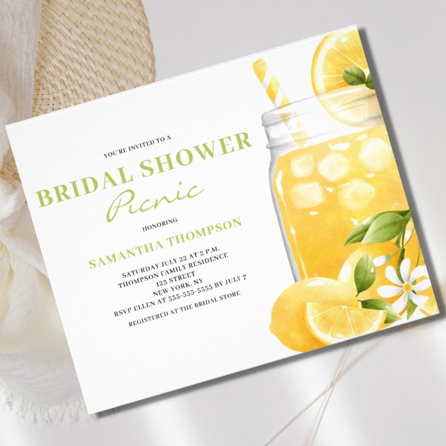 Budget Bridal Shower Picnic Lemon Invitation  Flyer (Creator Uploaded)