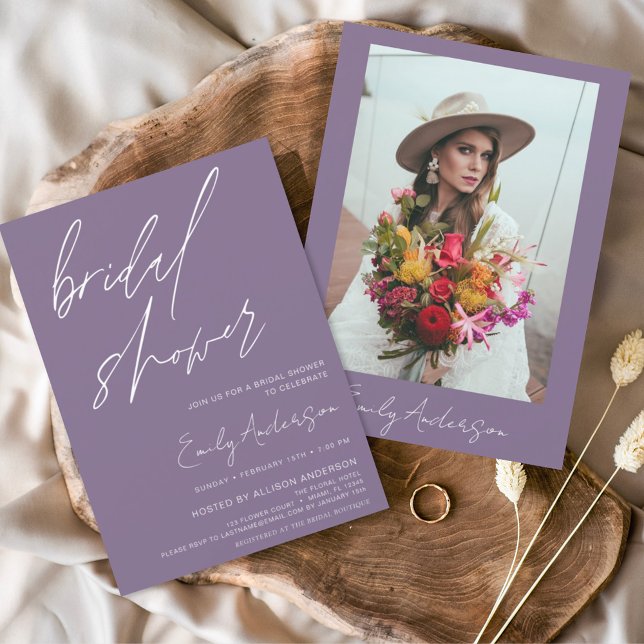 Budget Bridal Shower Purple Boho Invitation Flyer (Creator Uploaded)