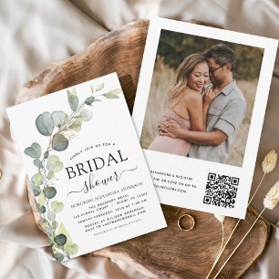 Budget Bridal Shower QR Code Photo Eucalyptus
