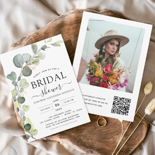 Budget Bridal Shower QR Code Photo Eucalyptus