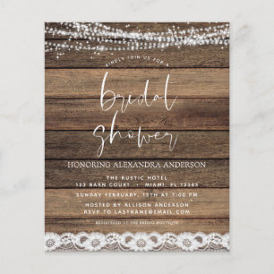Budget Bridal Shower Rustic Farmhouse Flyer