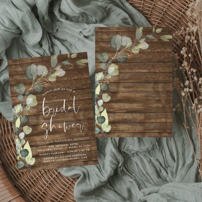 Budget Bridal Shower Rustic Wood Invitation (Creator Uploaded)