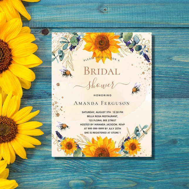 Budget Bridal Shower sunflower bees eucalyptus  (Creator Uploaded)