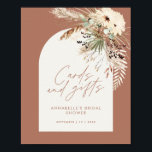 Budget bridal shower terracotta pampas cards gifts poster<br><div class="desc">Budget bridal shower pampas grass and eucalyptus modern boho elegant stylish terracotta party decor cards and gifts poster design. Contemporary terracotta rust,  sage green and natural beige colorway.</div>