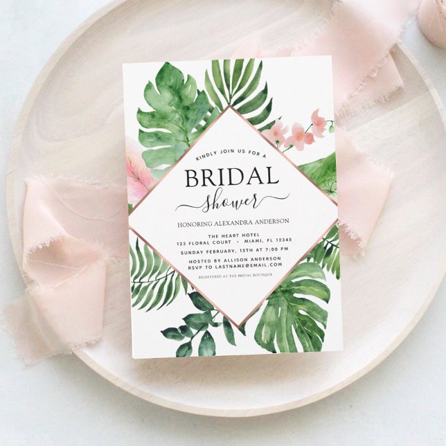 Budget Bridal Shower Tropical Palm Geometric Flyer (Creator Uploaded)