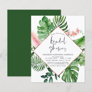 Budget Bridal Shower Tropical Palm Watercolor