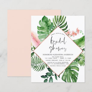 Budget Bridal Shower Tropical Palm Watercolor